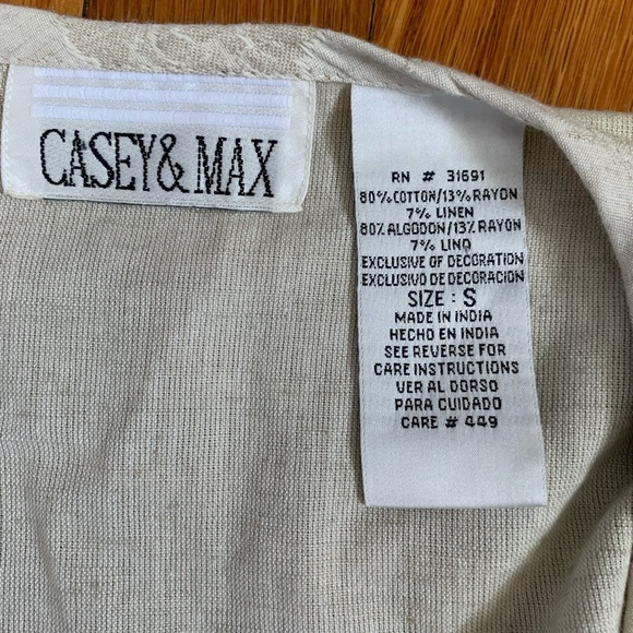 Vintage linen beaded embroidered vest - Picture 6 of 9